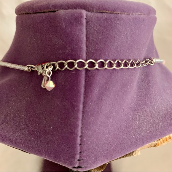 NWOT Elegant Floral Iridescent Crystal Necklace and Earring Set Jewelry Asian - Picture 3 of 14